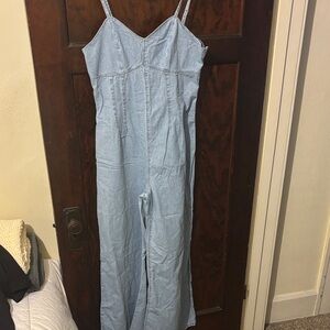 SHEIN Light Blue Denim Jumpsuit